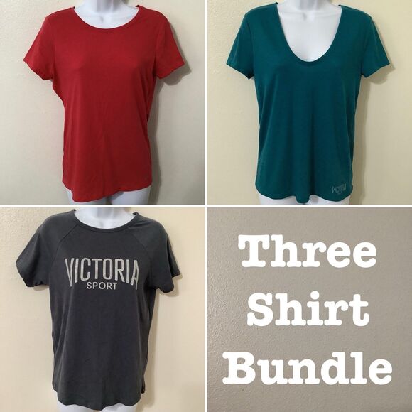 Victoria Sport Sporty Athletic McBling Logo T Shirt Bundle Set of Three Small - Picture 1 of 11
